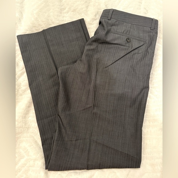 Hugo Boss Mens Ray Charles US Pants 36R gray stripe wool blend - Picture 1 of 11